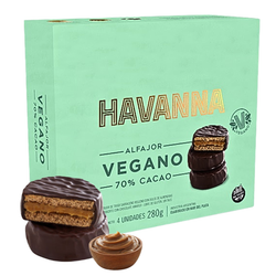 Alfajores Havanna - VEGANO 70% Cacao - 4 (sin gluten)