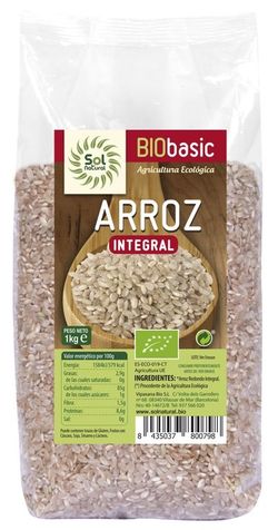 Arroz redondo integral bio Sol Natural 1 kg