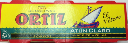 ATÚN CLARO EN ACEITE DE OLIVA ORTIZ 3x 92G