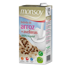Bebida de arroz y avellanas Monsoy 1L sin gluten