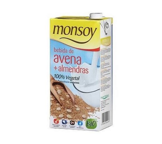 Bebida de avena y almendras Monsoy 1L sin gluten