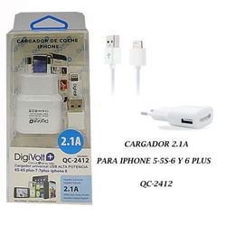 Cargador Iphone 5 y 6 2.1A DIGIVOLT