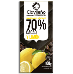 Chocolate y limón Clavileño extrafino puro 70% 100G