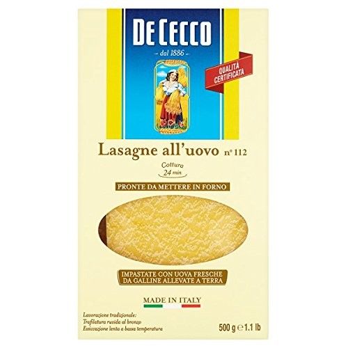 De cecco lasagna n°112 all’uovo 500 gr
