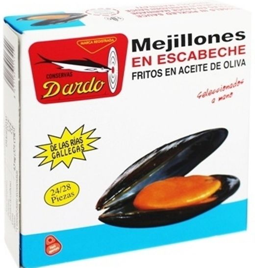 Mejillones en Escabeche «Dardo» 25/35 Piezas Lata 280 Ml