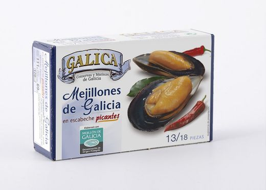 Mejillones en escabeche picantes 13/18 piezas 110G