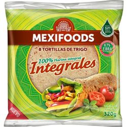 MEXIFOODS Tortillas de trigo integrales 8 unid.