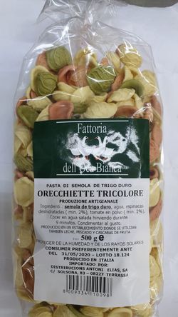 Pasta Orecchiette tricolore Fattoria dell’Oca Bianca 500G