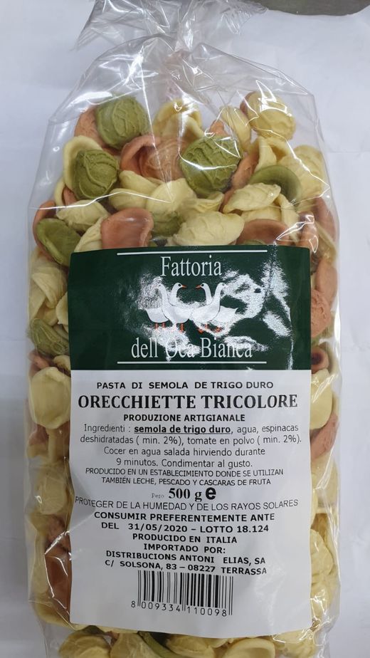 Pasta Orecchiette tricolore Fattoria dell’Oca Bianca 500G