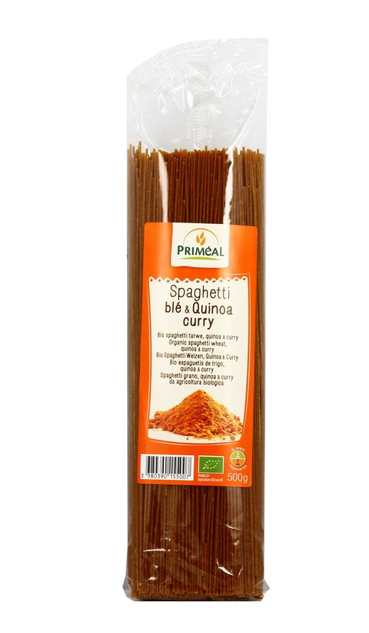 Pasta spaghetti blé & quinoa curry Priméal 500G