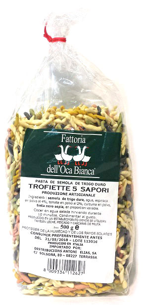 Pasta trofiette 5 sapori Fattoria dell’Oca Bianca 500G