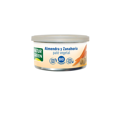Paté vegetal de Almendra y zanahoria Bio NaturGreen 125G sin gluten