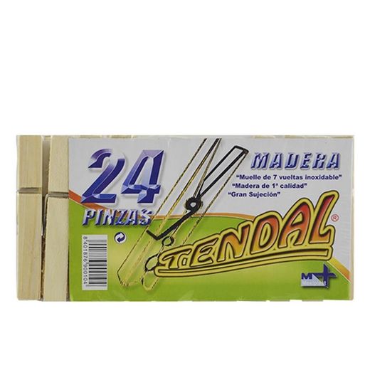 PINZAS MADERA TENDAL PAQUETES 24 unid.
