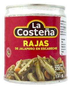 Rajas de jalapeño en escabeche 220G