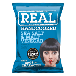 REAL – POTATO CHIPS – SEA SALT & MALT VINEGAR 150G