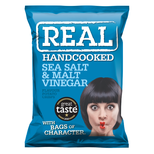 REAL – POTATO CHIPS – SEA SALT & MALT VINEGAR 150G