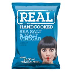 REAL – POTATO CHIPS – SEA SALT & MALT VINEGAR 150G