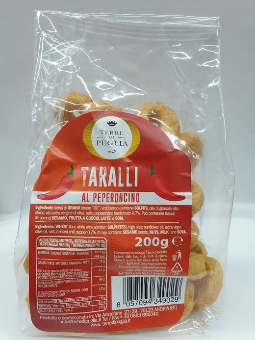 Taralli al peperoncino Terre Di Puglia 200G