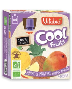 Zumo de manzana, mango y piña Cool fruits Vitabio 4x90G